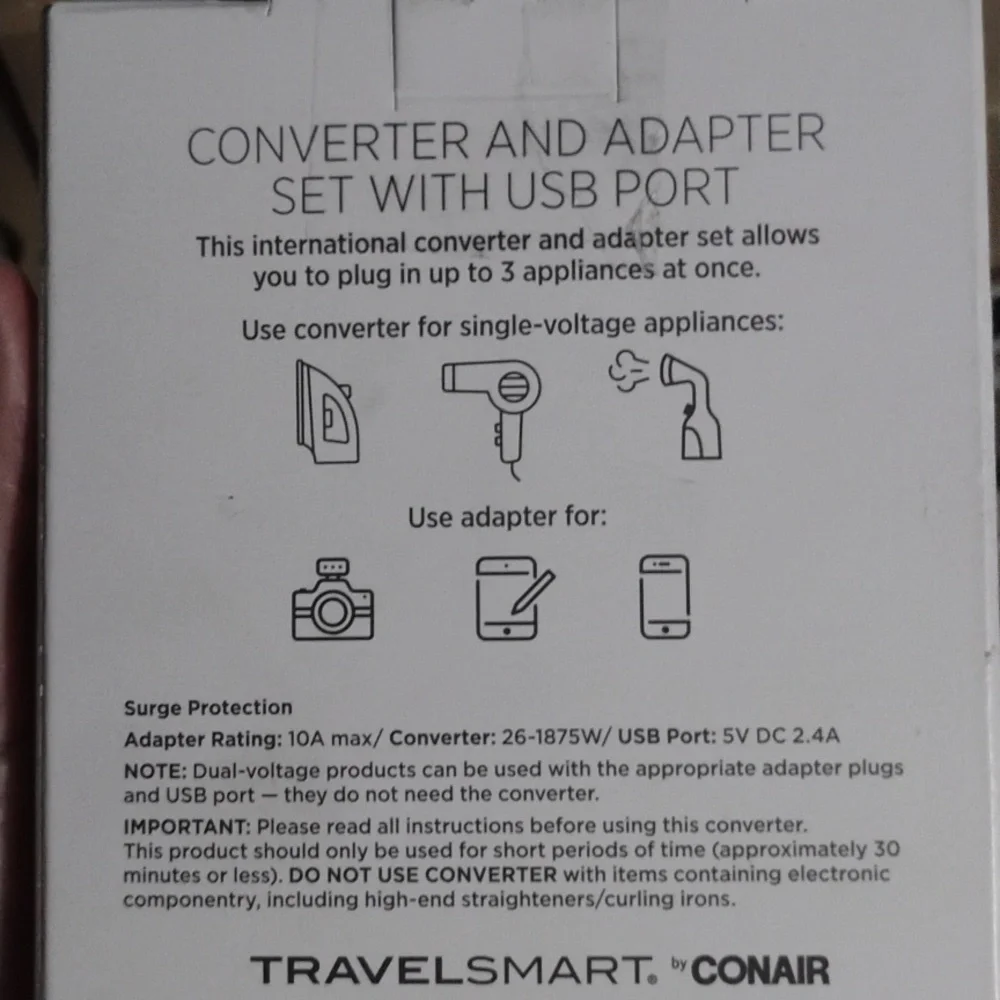 Converter and adapter set with USB